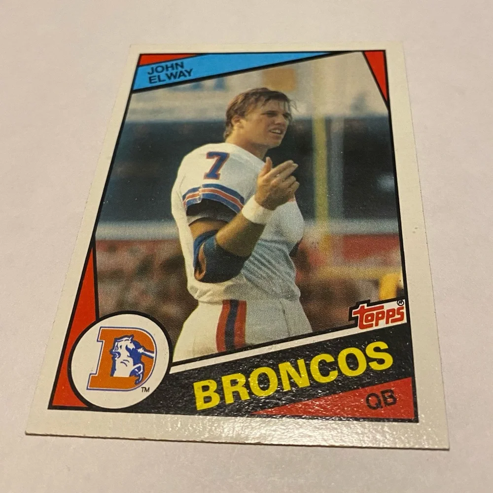 John Elway 1984 RC Rookie Topps Football Card # 63 Denver Broncos QB Vintage